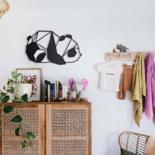 Panda Metal Wall Art, Home Living Room Nursery Decor