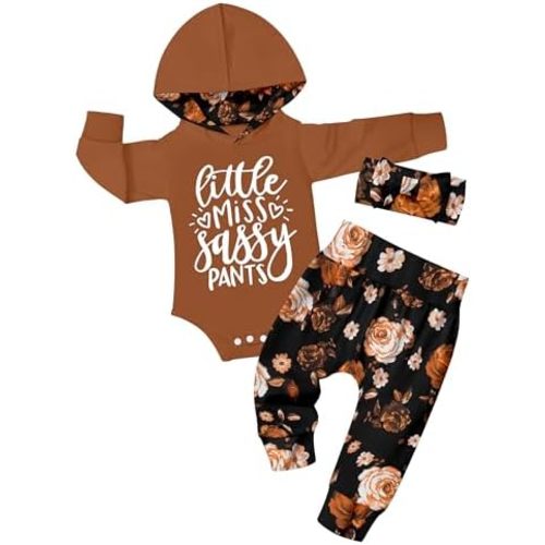 KANGKANG Newborn Baby Girl Long Sleeve Hoodie Pullover Sweatshirt Pants Set Infant Fall Winter Outfits