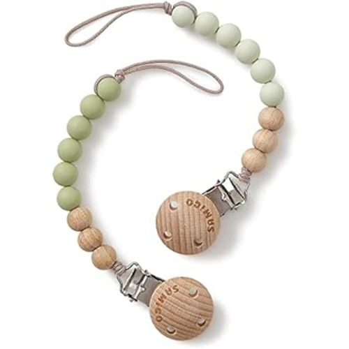 SAMiGO Pacifier Clips Holders Silicone Paci Binky Clips for Baby Boys and Girls - 2 Pack