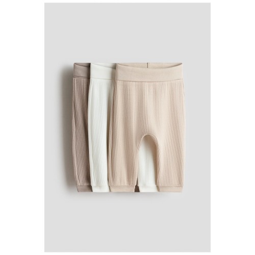 3-pack Ribbed Cotton Trousers, 6M