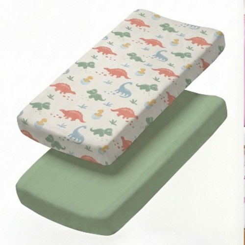 CGK Linens Microfiber Baby Crib Sheets – 2-Pack, Soft, Breathable Fitted Crib Sheets, Oeko-Tex Certified in Dino Land, Size Standard Crib/Toddler