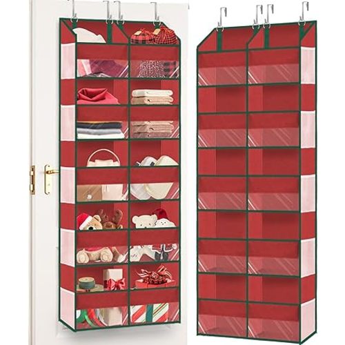 Over the Door Organizer 5 Tiers, Extra Large Behind Door Storage of 10 Compartments, 80 lbs Weight Capacity Over Door Organizer, Door Hanging Organizer for Closet, Diaper Organizer, Room storage | Behind Door Storage, Over Door Organizer, Room storage