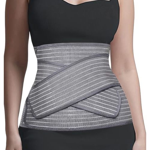Abdominal Binder Post Surgery, Postpartum Belly Band – C Section Belly Binder Support Belt, Post Surgery Compression Garment, Stomach Wrap, Hernia Belt for Women & Men, 2-in-1