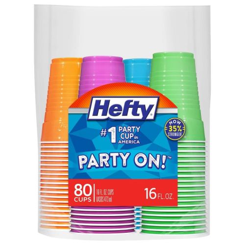 Hefty Party On! Disposable Cups - 80ct/16oz