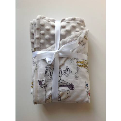 Winnie the Pooh minky fleece cotton baby blanket 26"x28"
