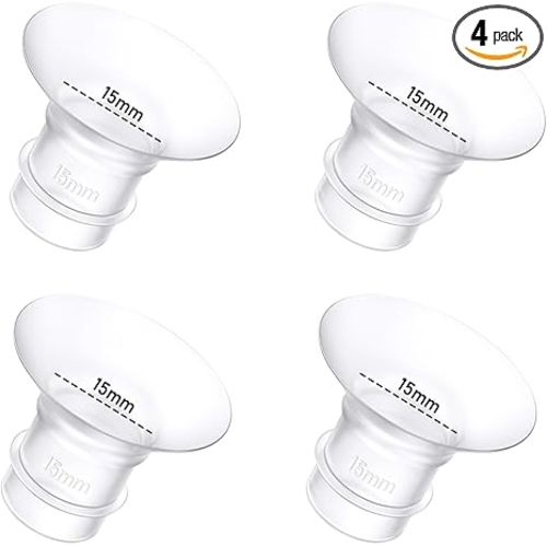 4Pcs Breast Pump Flange Insert 15mm Compatible with Momcozy/Spectra/Medela/eufy/Elvie/Lansinoh/Paruu P10 Breast Pump, Fit for Momcozy M5/M9/M6/V2 Pro/V2 pro/S12 Pro/eufy E10 S1 S1 Pro, 24mm Flange