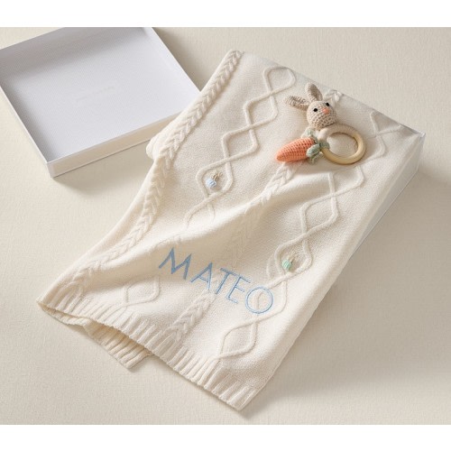 My First Bunny Blanket & Rattle Gift Set