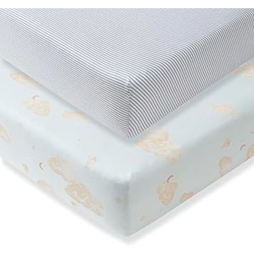 Burt's Bees Baby Essential Organic Cotton Fitted Crib Sheet, Breathable for Boy Girl Standard Crib & Toddler Mattresses
