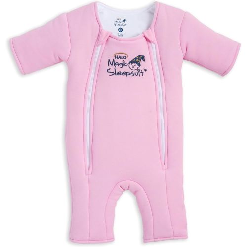 Magic Sleepsuit Baby Merlin's Cotton Baby Swaddle Transition Product - Soft and Cozy Design, Double Zipper for Easy Diaper Changes, Promotes Safe Sleep, 3-6 Months - Pink - Small (12-18lbs)