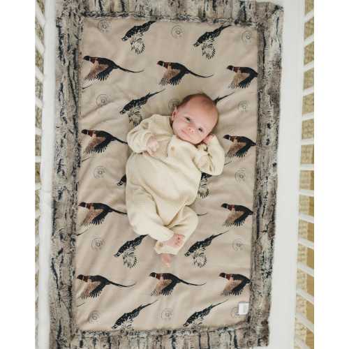 Pheasant Minky Blanket Baby Boy Hunting Blanket Pheasant Swaddle Name Blanket for Hunter Nursery Decor for boys Bedding Upland Game Decor