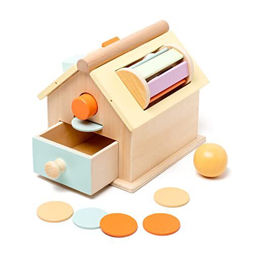 Montessori Toys for Babies 6-12 Months, Wooden Baby Toys, 5 in 1 Wooden Toys