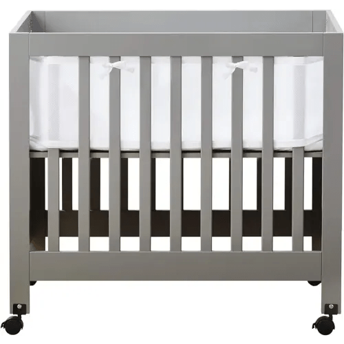 Halo Mini Crib Breathable Mesh Liner for Mini Crib, Classic 3mm Mesh, White, Size 4M Covers 4 Sides FITS MINI Cribs with 38x24” Mattress ONLY
