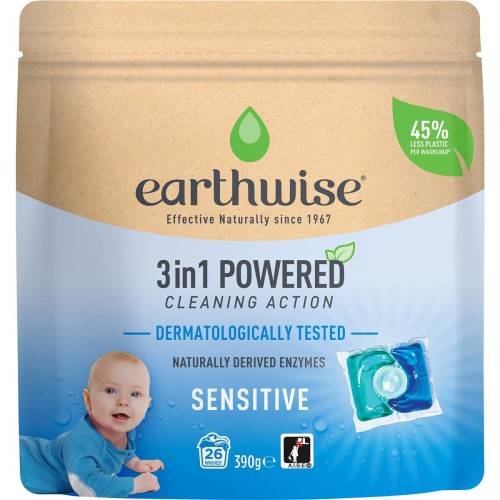 Earthwise Sensitive Clean Laundry Capsules Washing Detergent 26 pack