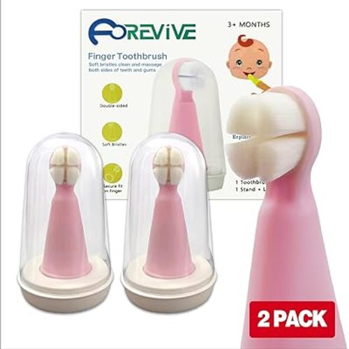 Finger Tooth Brushing Baby, Baby Silicone Toothbrush, Newborns Toddler Toothbrush, Soft Infant Oral Cleaner with Travel Storage Case, 2 Pcs