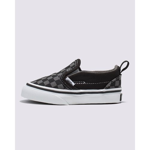Toddler Slip-On V Checkerboard Shoe in Black / Pewter Grey | Vans
