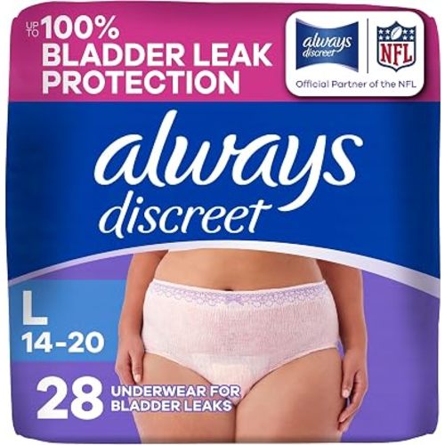 Adult Diapers for Women, Maximum Absorbency Incontinence and Postpartum Underwear Size L, Up to 100% Leak Free Bladder Leak Protection, 28 Count​