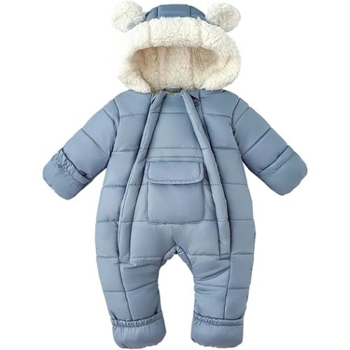 Baby Boy Winter Fleece Snowsuit Jacket Toddler Girl Jumpsuit Warm Snow Suit Coat