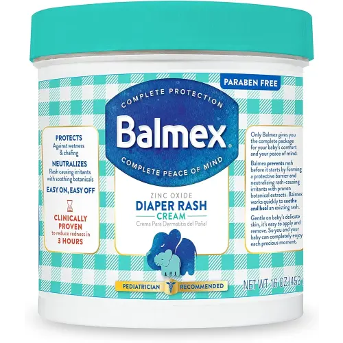 Balmex Complete Protection Daily Baby Diaper Rash Cream, Clinically Proven To Reduce Redness in Just One Use*, with Zinc Oxide + Botanicals, Pediatrician-Recommended & Dermatologist Tested, 16oz