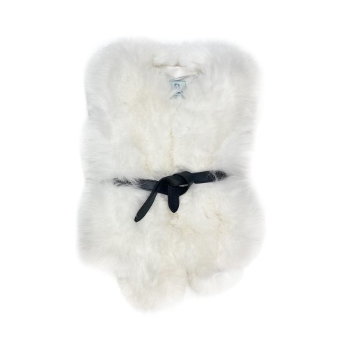 White Faux Fur Vest, Small