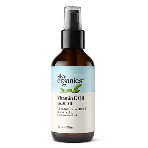 Sky Organics Vitamin E Oil for Soothing Dry, Compromised Skin, 4 fl oz