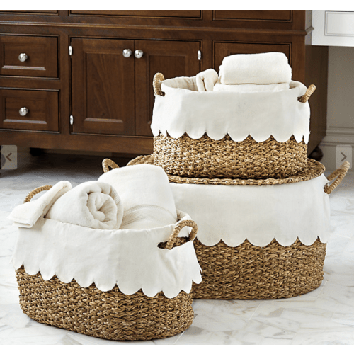 BW Wicker Stacking Storage Baskets