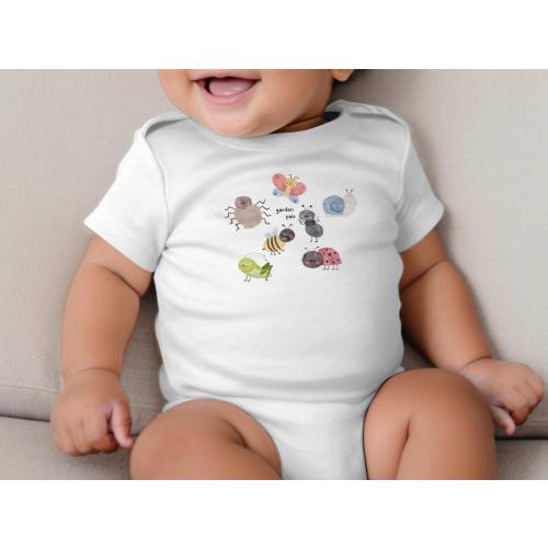 Cute Garden Pals Bodysuit, Adorable Insect Friends Baby Bodysuit, Unisex Baby Clothing, Fun Animal Print Bodysuit
