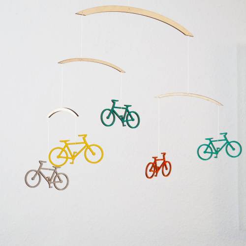 Bicycle Mobile - Wooden Mobile - Nursery Mobile - Bike Mobile
