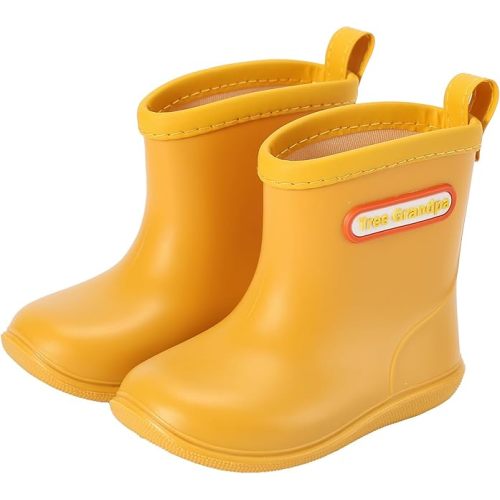 Tree Grandpa Toddler Rain Boots Baby Kids Easy-on Rain shoes Children Waterproof Shoes for Boys Girls(1-6 Years)