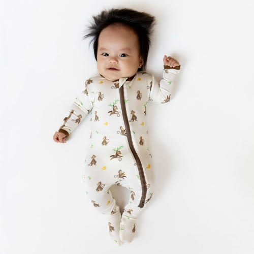 Monkey Zippered Footie