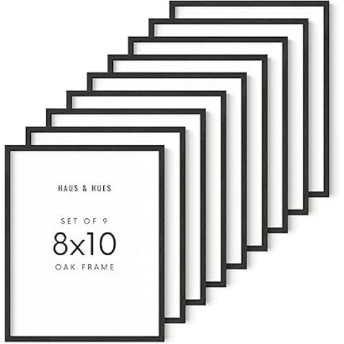 HAUS AND HUES Standalone Black Oak Frames Set of 9-8x10