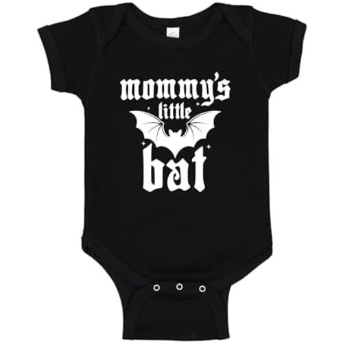 Mommy's Little Bat Baby One Piece Or Toddler T-Shirt Spooky Metal Baby Gift for Mom
