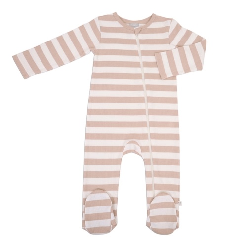 Shop Ricochet Baby Rib Growsuit Natural Stripe Online at Baby Factory