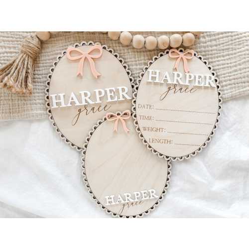 Personalized Hospital Birth Announcement Sign, Baby Name Keepsake Gift