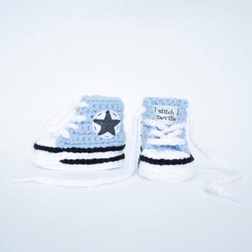 Light Blue Crochet Baby Booties