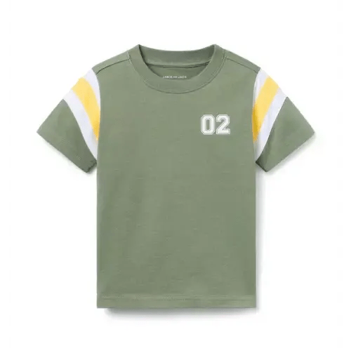 Boy Coastline Green Colorblock Sleeve Tee by Janie and Jack