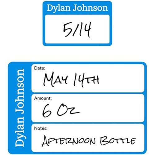 Name Bubbles - Reusable Baby Bottle Labels for Daycare (20 Labels) - Kids Washable Name Tags for Bottles, Sippy Cups, & Snack Containers, Waterproof, Baby Name Stickers, Write-On (One Color)