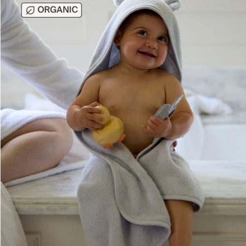 Organic Hooded Toddler Towel with Ears (Sky) – Parachute Home