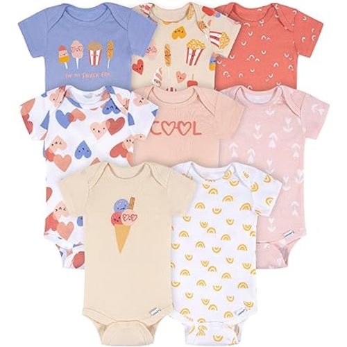 baby-girls 8-pack Short Sleeve Mix & Match Bodysuits
