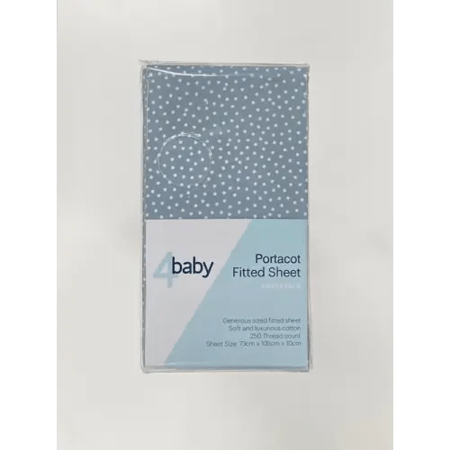Portacot Fitted Sheet Spot | Baby Bunting AU