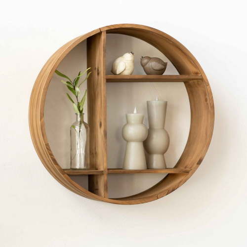 24" Round Wood Shelf — Natural | Neutral Mod Collection