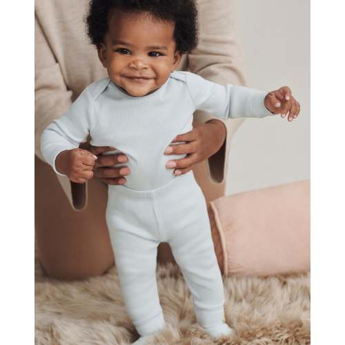 Organic Cotton Essential Cuff Legging - skywriting | easy-peasy Soft, Sustainably Made Childrenswear