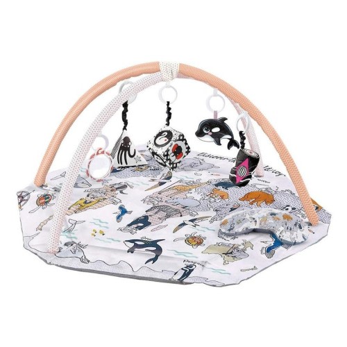 PIPALA Baby Gym Play Mat with Detachable Toys Washable Ball Pit for Motor Skill Development-Animal C