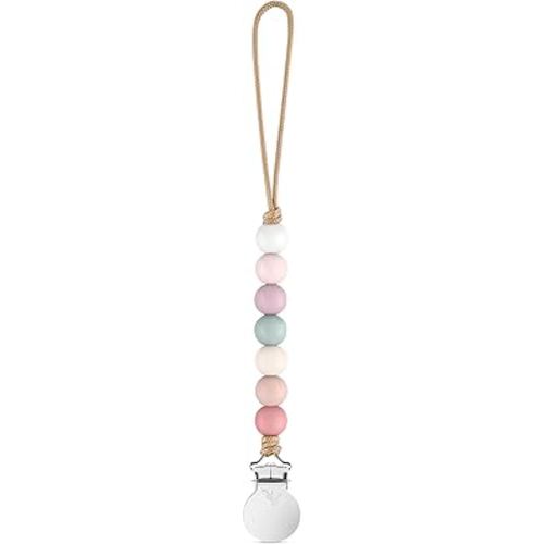 Ryan & Rose Pacifier Clip Georgia - Silicone Pacifier Clip Baby boy Baby Girl Binky paci Clip Baby Pacifier Holder binkie Clip Binky Clips Newborn Baby Care Baby Pacifier Clip (Blossom)