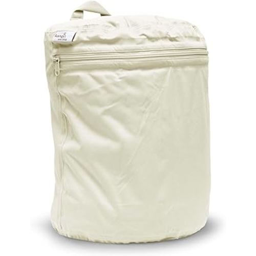 Kanga Care Wet Bag Seam Sealed Waterproof 3D Dimensional for Baby Cloth Diapers, Travel, Beach, Pool, Gym, Swim | Almond