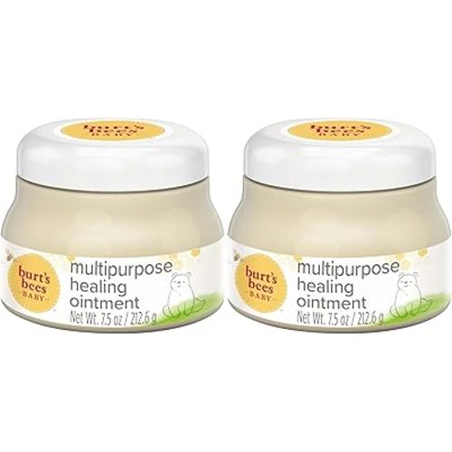 Burt's Bees Baby 100% Natural Origin Multipurpose Healing Ointment, Face & Body Baby Ointment – 7.5 Ounce Tub (Pack of 2)