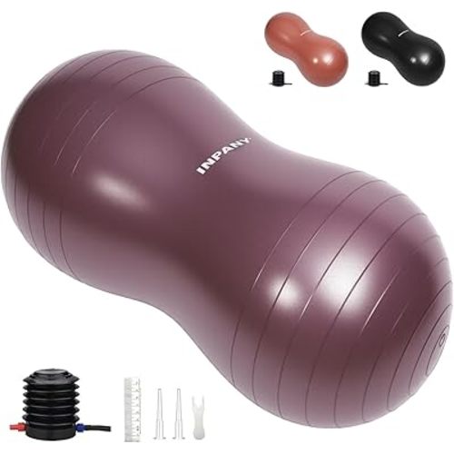 INPANY Peanut Ball - Exercise Ball for Labor Birthing, Anti-Burst Physical Therapy for Kids, Core Strength, Flexible Seating, Home & Gym Fintness, Sensory Chair Wiggle Seat for Girls and Boys