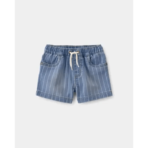 Baby Boy Striped Denim Drawstring Shorts - Medium Blue - OshKosh B'gosh | Carter's