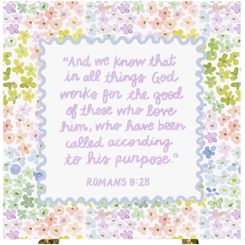 Romans 8:28 Watercolor Verse Card