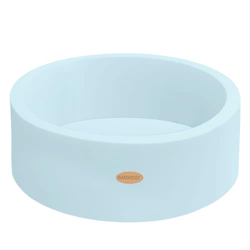 HARBOLLE Baby Ball Pit 35.4" Soft Round Memory Foam Ball Pits NOT Included Balls Indoor Outdoor Playpen for Babies Toddlers Kids Great Gift for Girls Boys, Blue