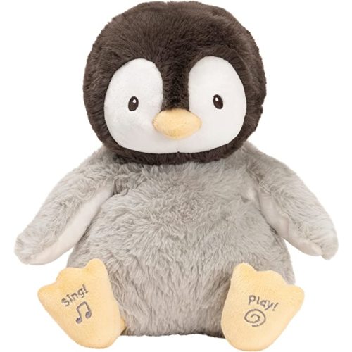 GUND Baby Animated Kissy The Penguin Stuffed Animal Plush for Baby Boys and Girls, Black/White/Grey, 12" - Black/White/Grey Penguin